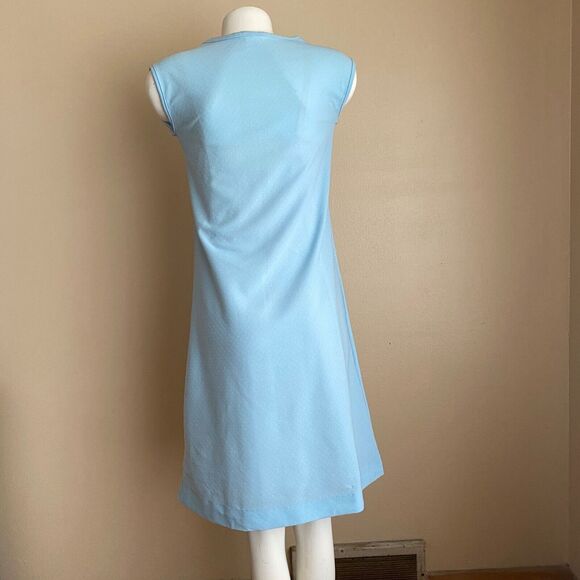 Vintage Young Teen Search Roebuck Pin Dot Sheath Dress Light Blue Size 12T - Picture 5 of 9